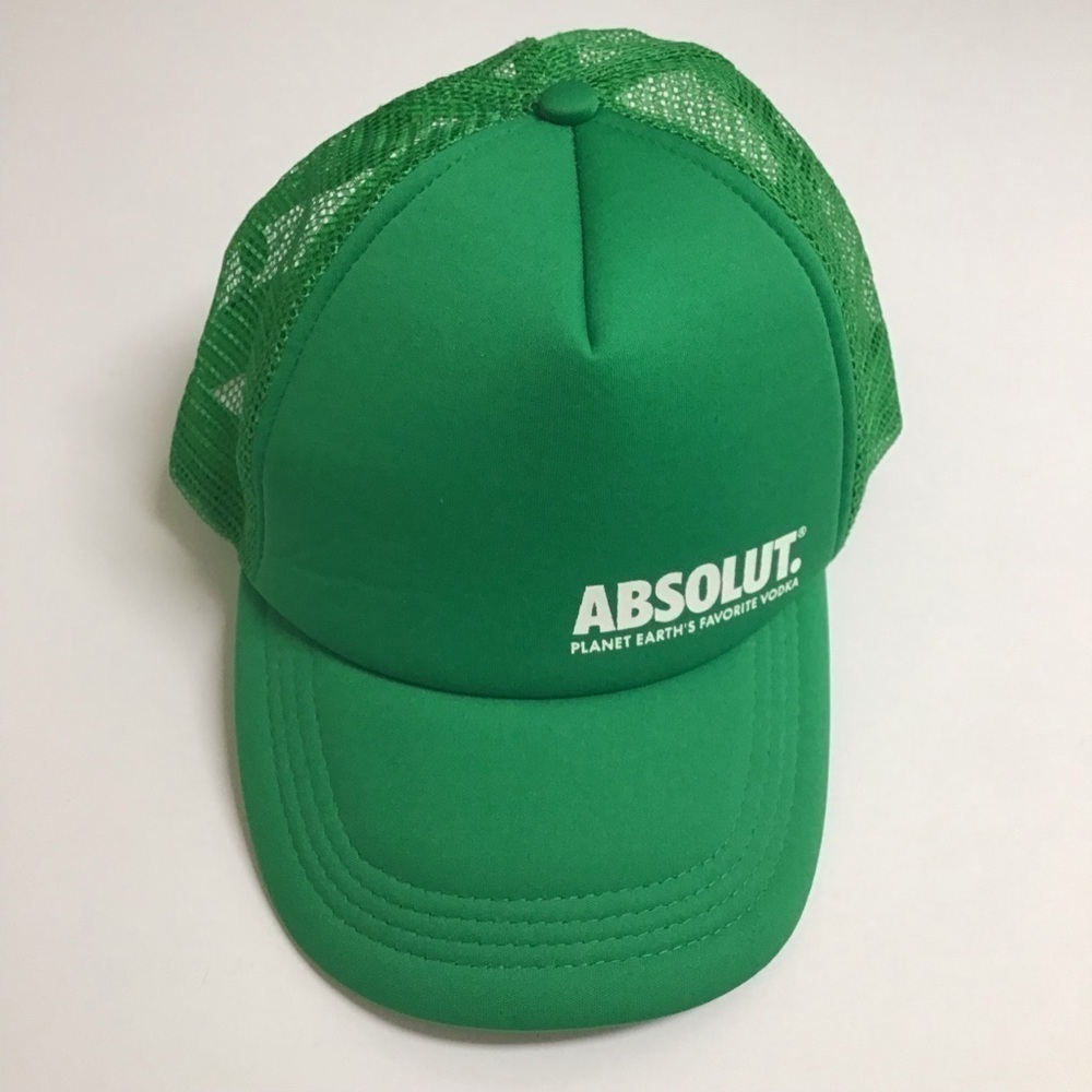 Absolut Vodka Mesh Hat Snapback Vintage Green Adjusts Unisex Foam Cap Trucker